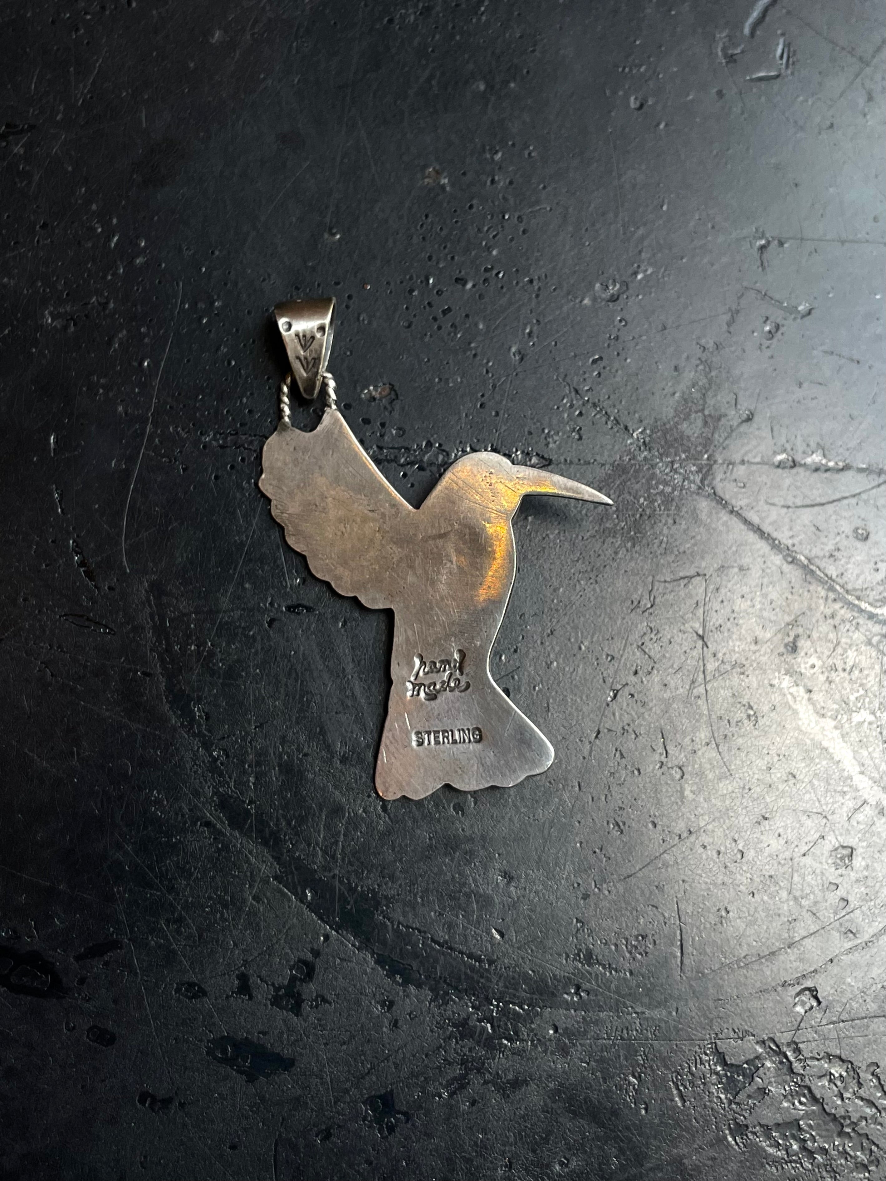 Turquoise Hummingbird Pendant | 925 Sterling Silver E275