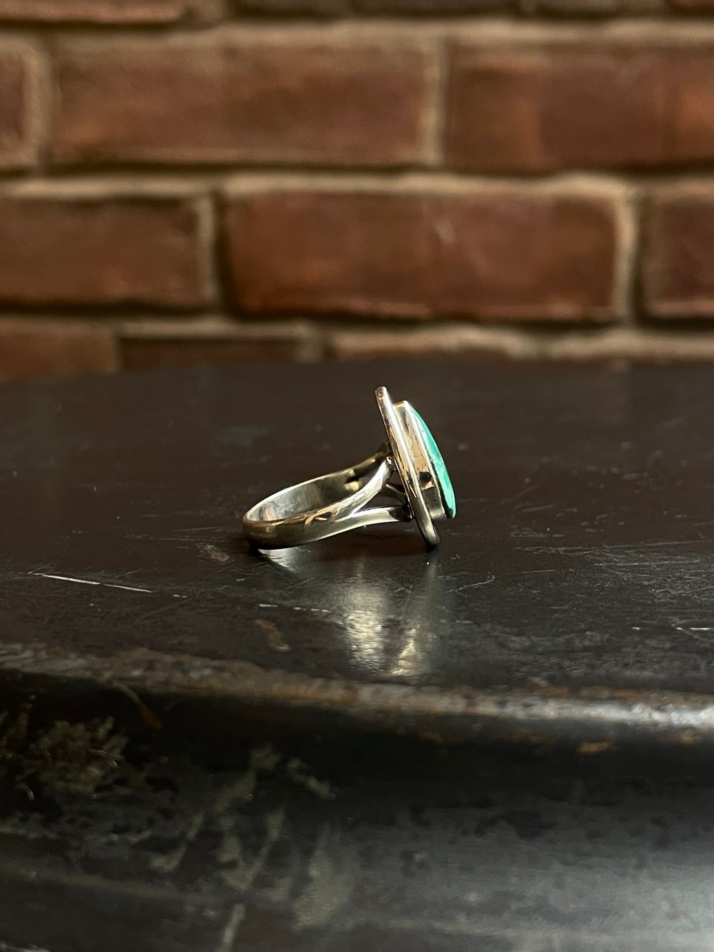 Turquoise Tear Drop Ring | 925 Sterling Silver Size 8.25 E451