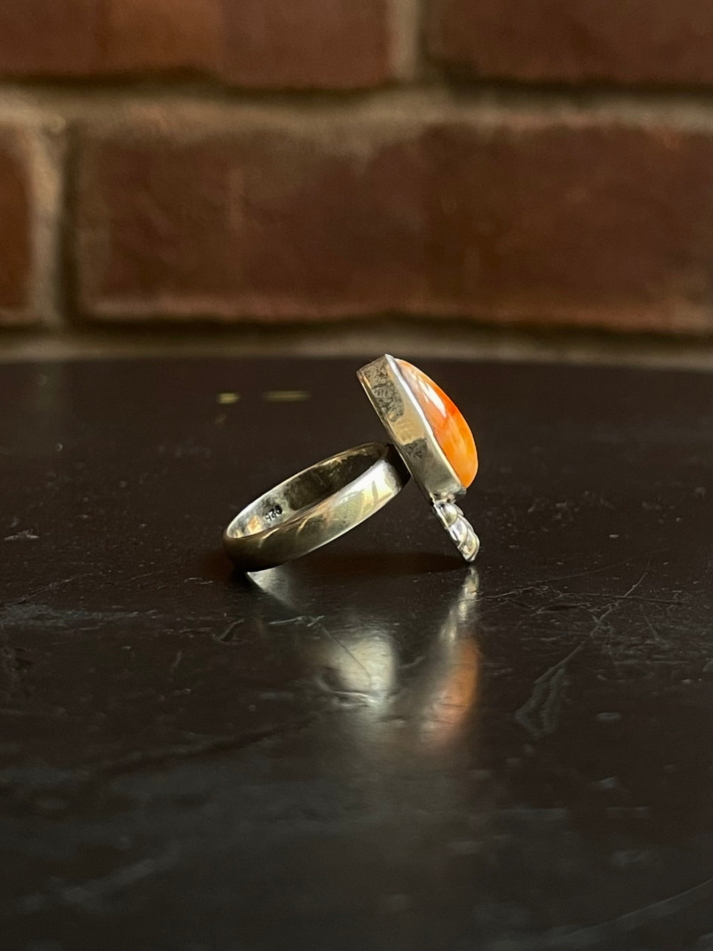 Spiny Oyster Tear Drop Ring Size 7 | 925 Sterling Silver G543