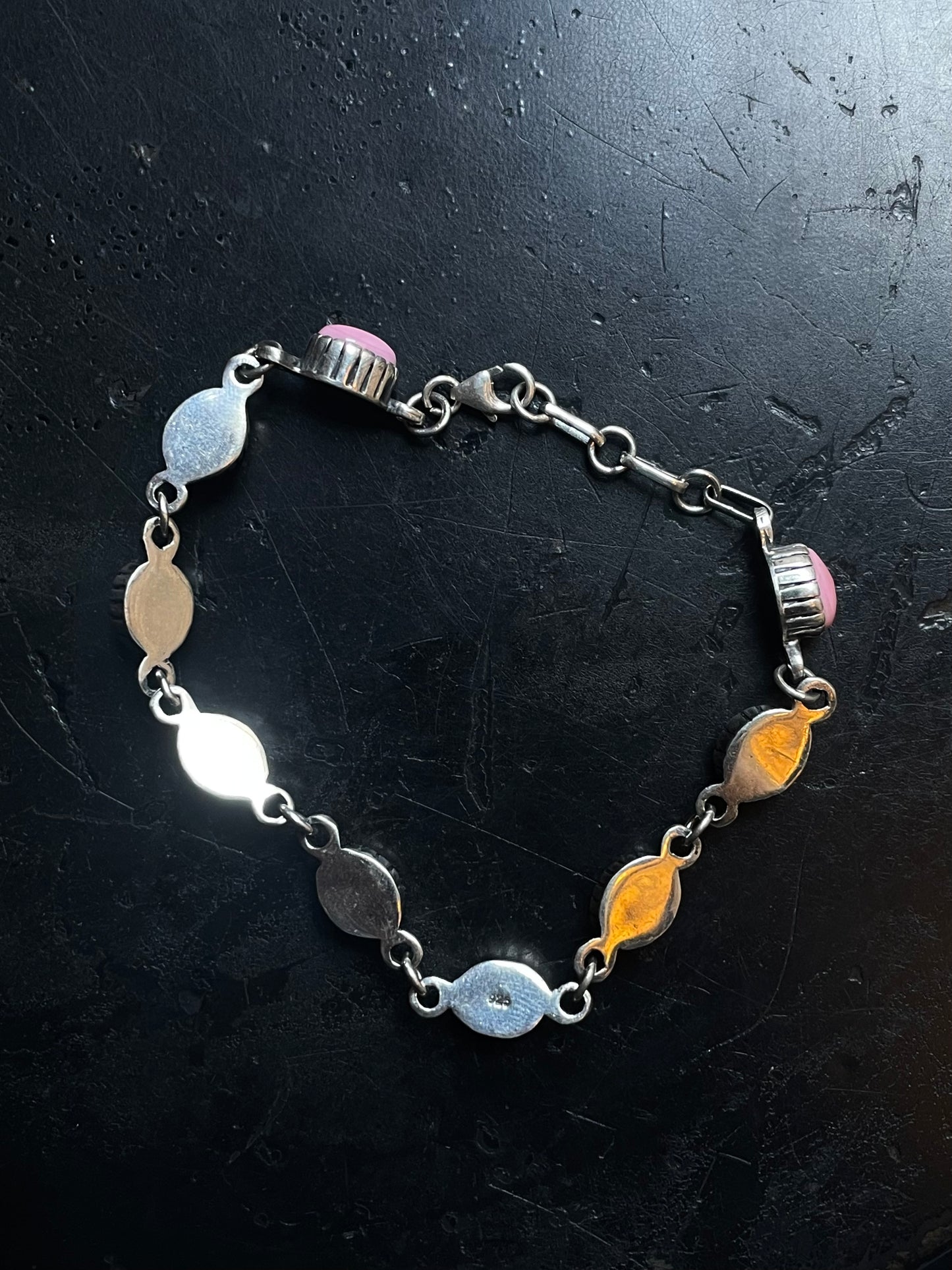 Pink Conch Bracelet | 925 Sterling Silver Link Bracelet E545