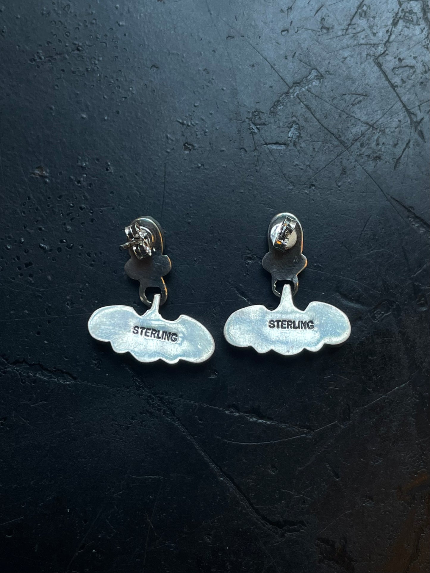 Kingman Turquoise Earrings | Teardrop Fan Stud E656