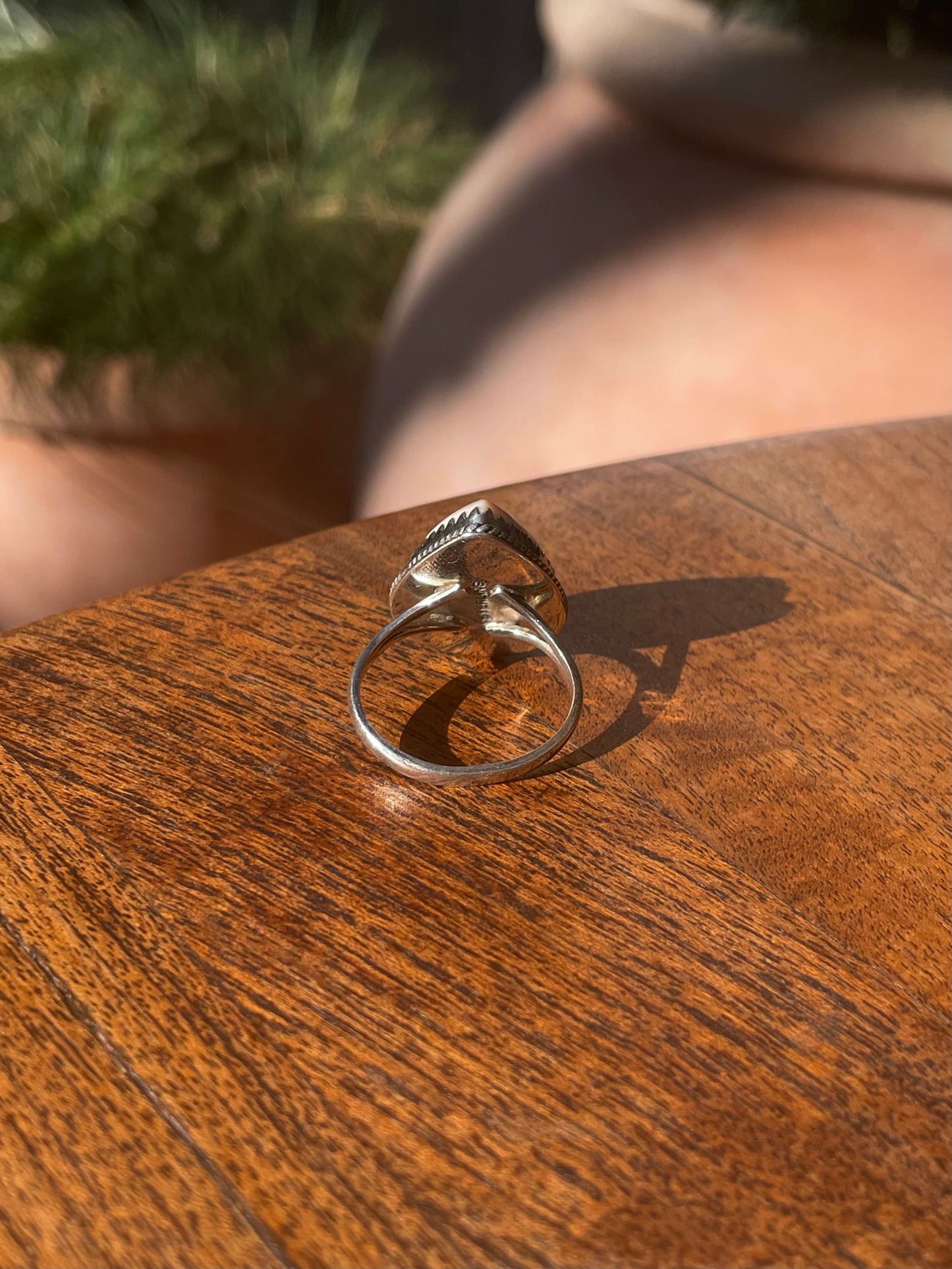 Pink Conch Teardrop Ring Size 9.5 | 925 Sterling Silver C874