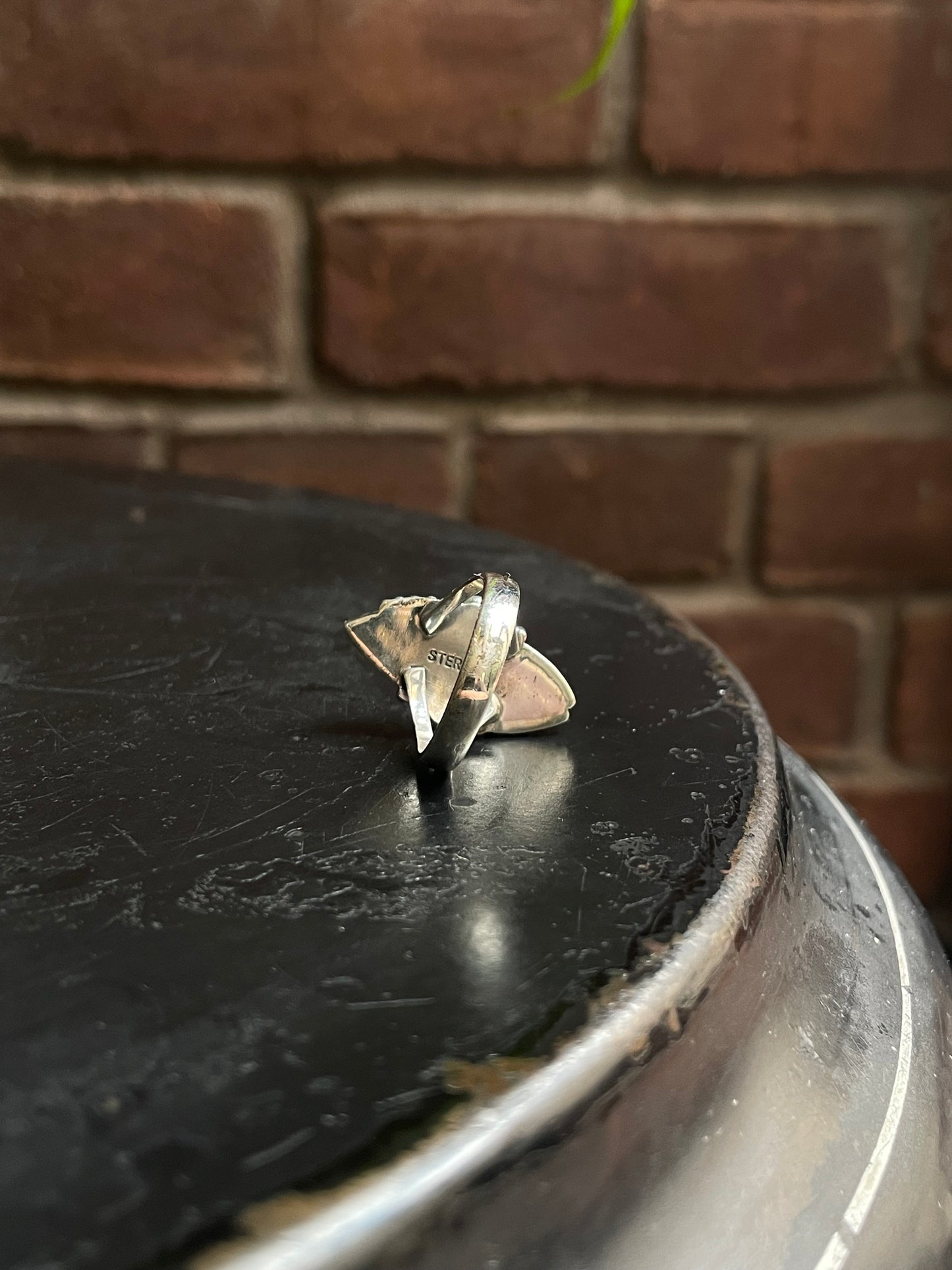 Kingman Turquoise Double Stone Ring Size 8 | 925 Sterling Silver Southwest E205