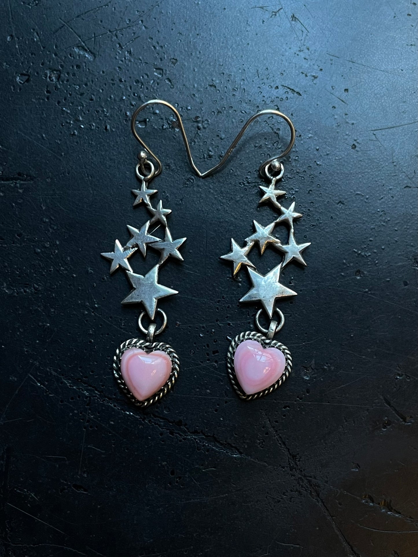 Pink Conch Heart Earrings | 925 Sterling Silver E413