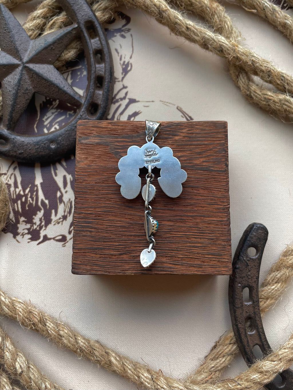 Turquoise Dangle Cluster Pendant | 925 Sterling Silver G690