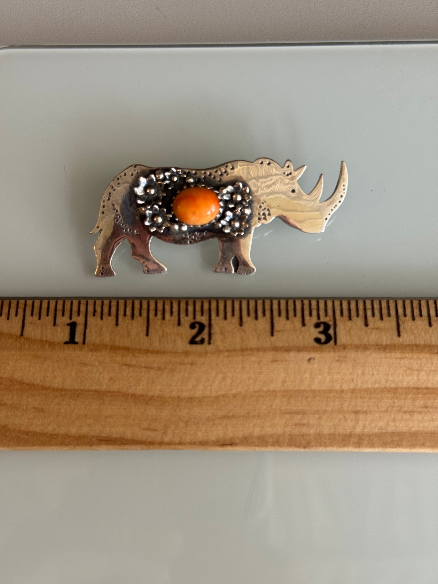 Spiny Oyster Rhinoceros Pendant | Sterling Silver | A811