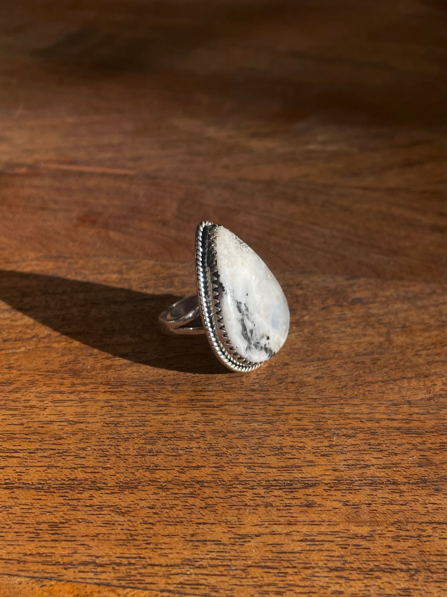 White Buffalo Ring | Sterling Silver 925 | Size 9 C804