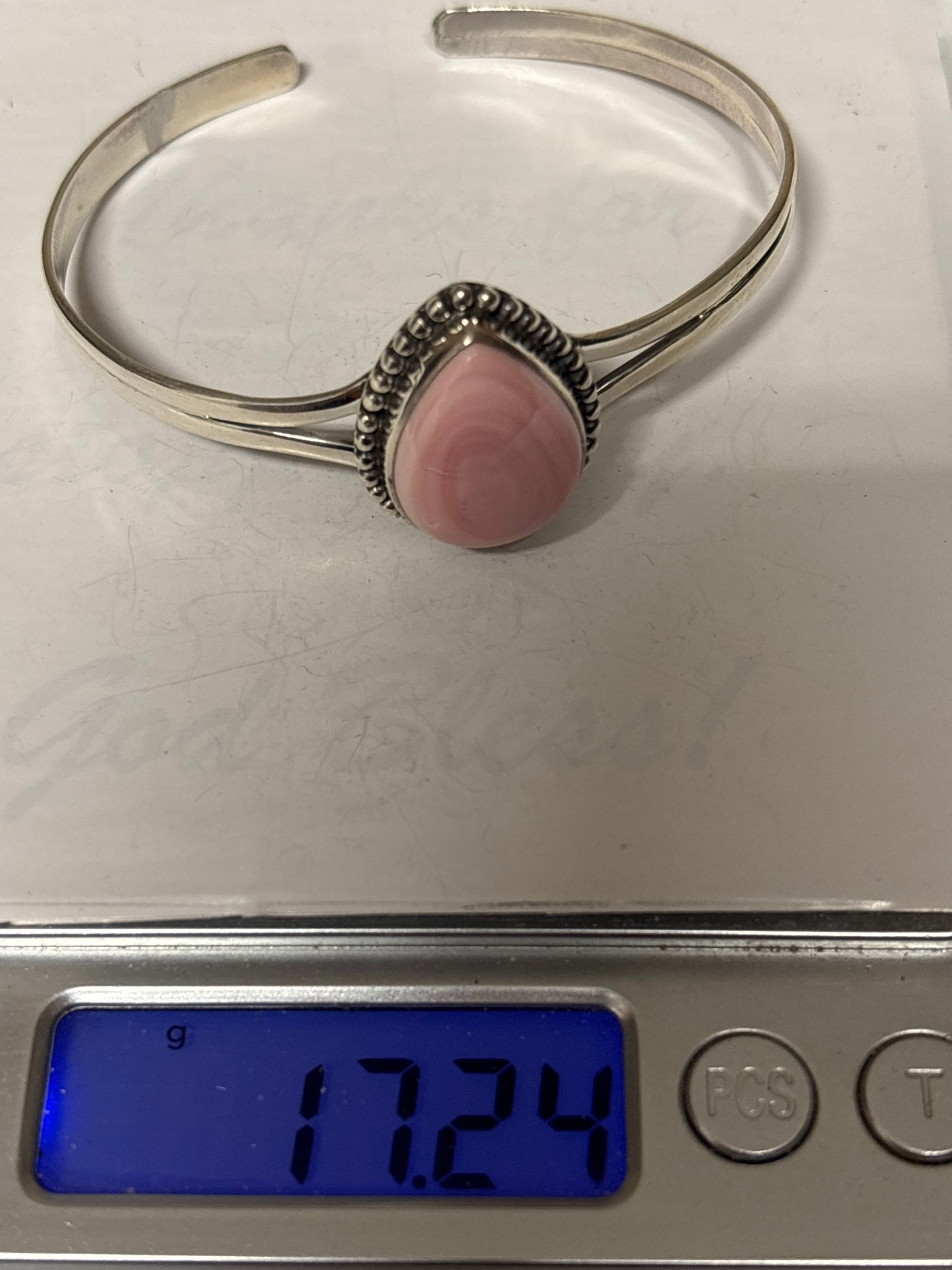 Pink Conch Cuff Bracelet | 925 Sterling Silver Southwest C998