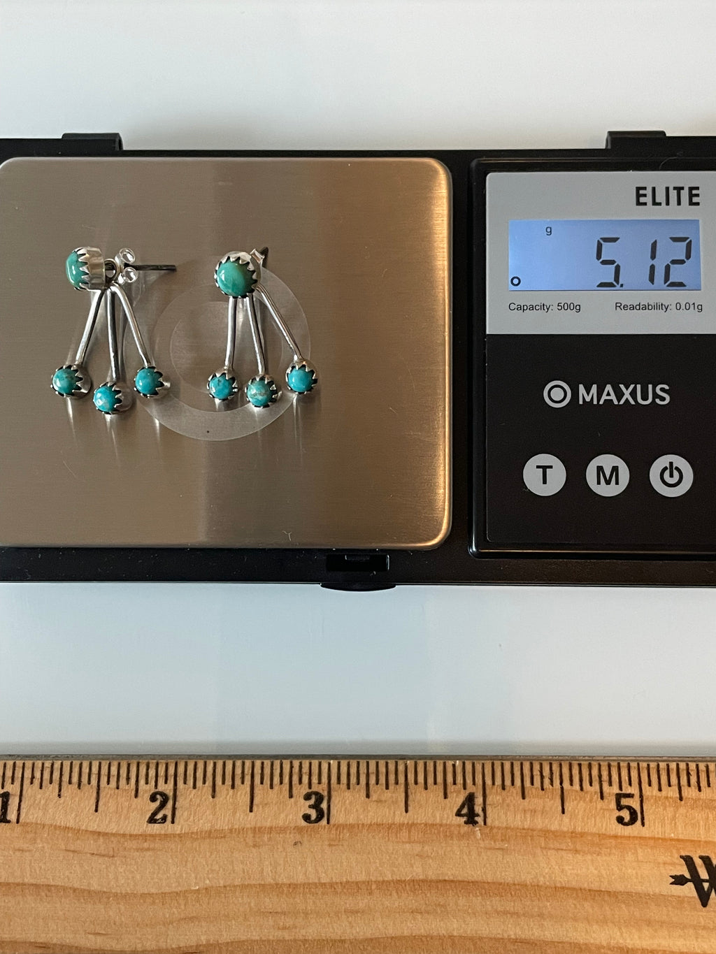Kingman Turquoise Stud Dangle Earrings | 925 Sterling Silver G659