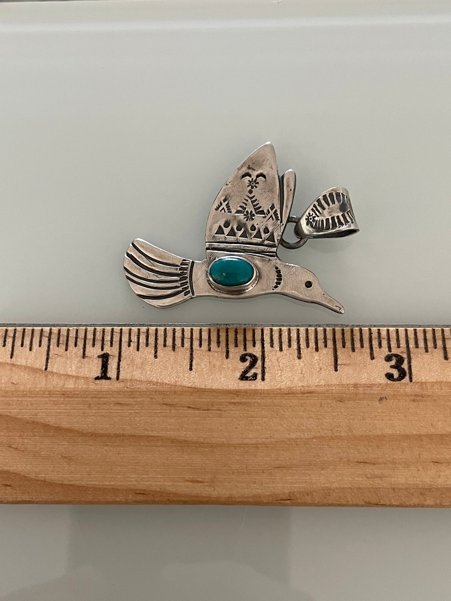 Turquoise Hummingbird Pendant | 925 Sterling Silver E265