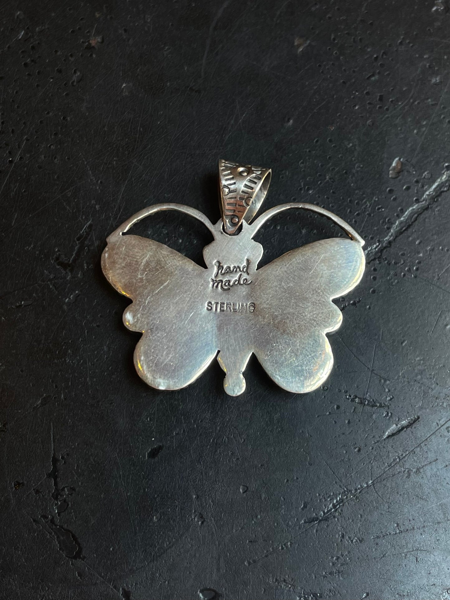 Pink Conch Butterfly Pendant | Sterling Silver G454