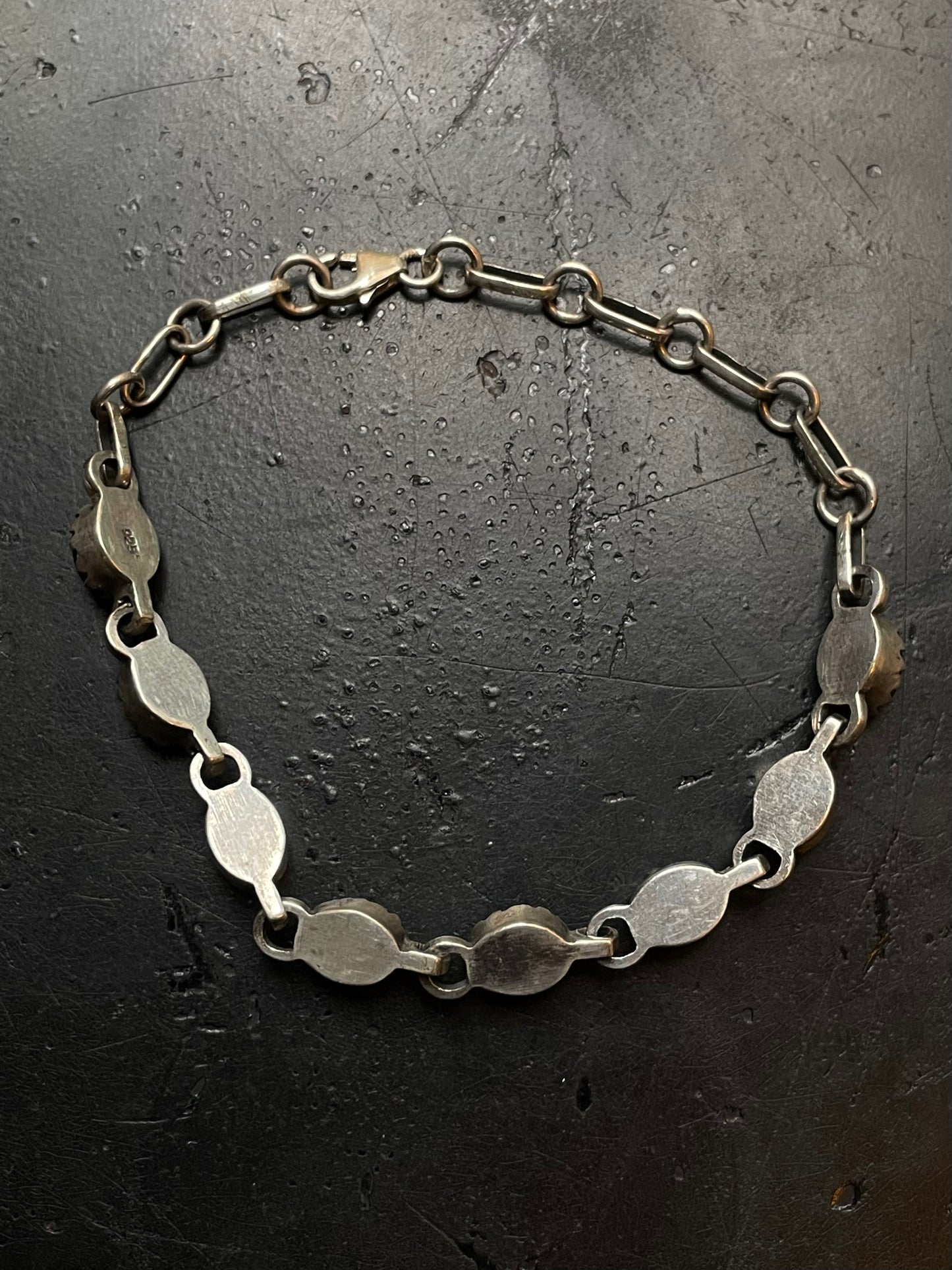 Black Onyx Link Bracelet | Sterling Silver G331