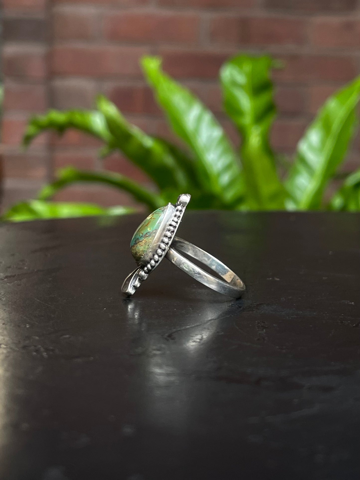 Turquoise Tear Drop Ring Size 8.75 | 925 Sterling Silver G297