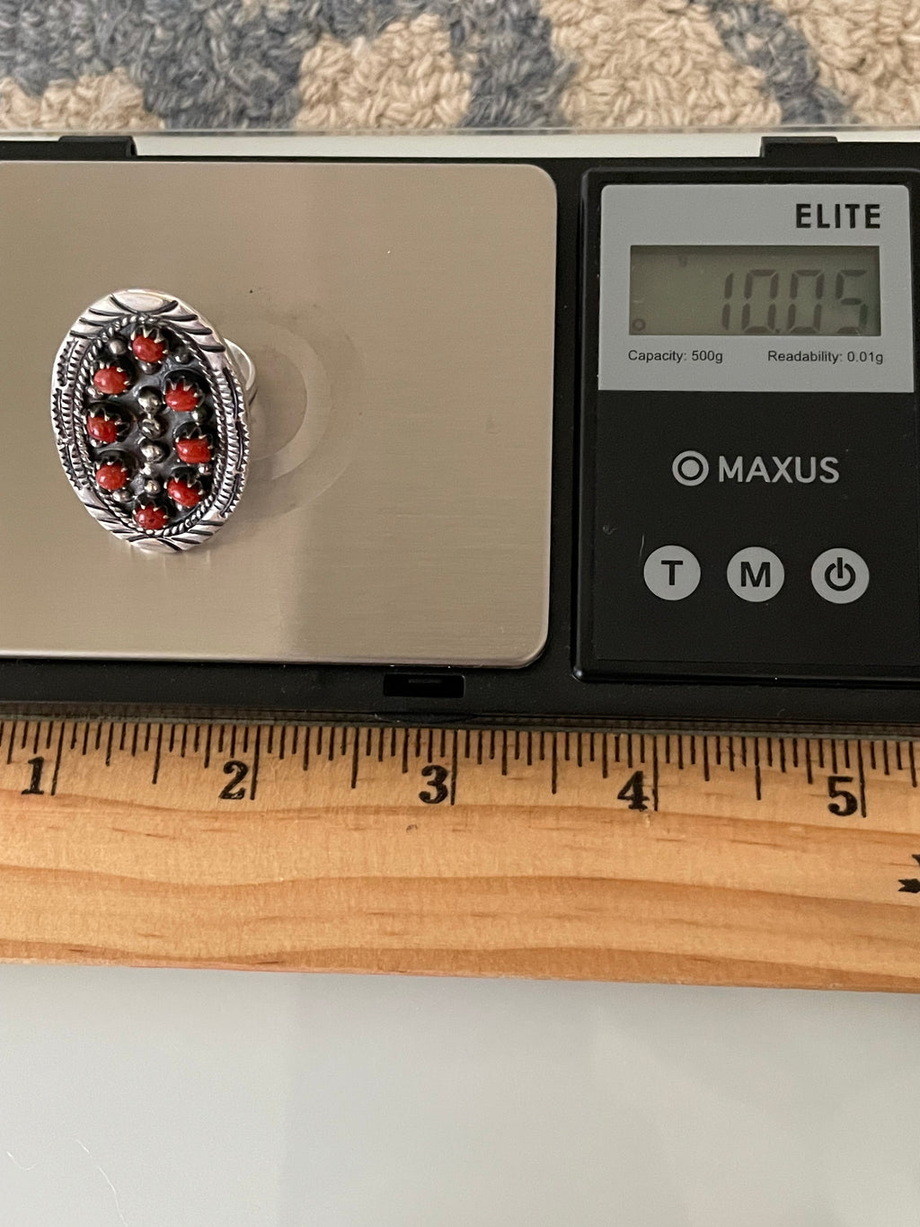 Red Coral Multi-Stone Ring | 925 Sterling Silver Size 8 G825