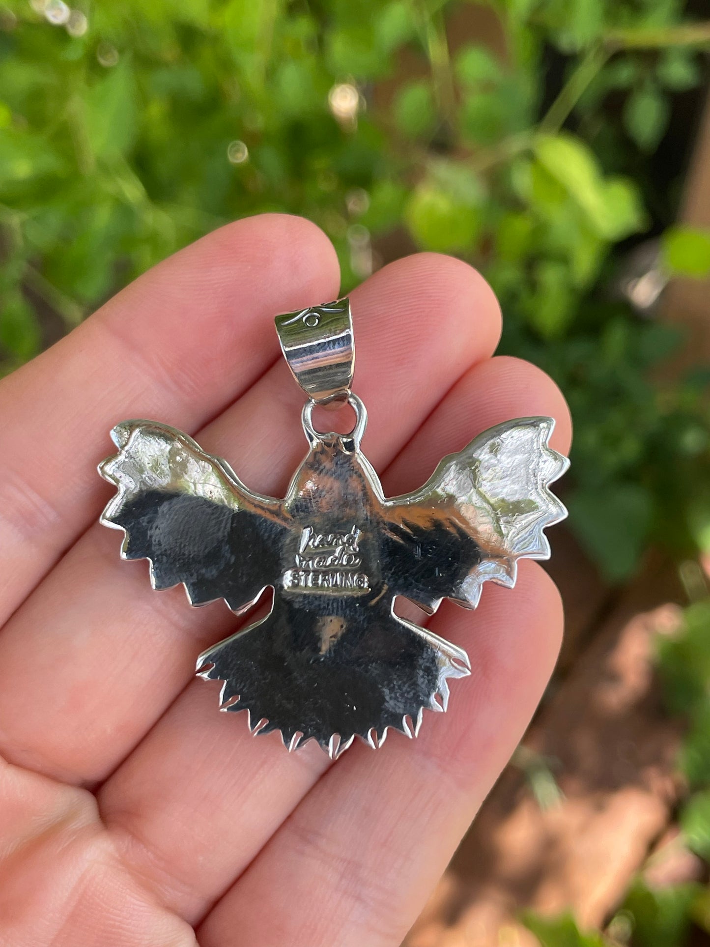 Pink Conch Thunderbird Pendant | 925 Sterling Silver B201