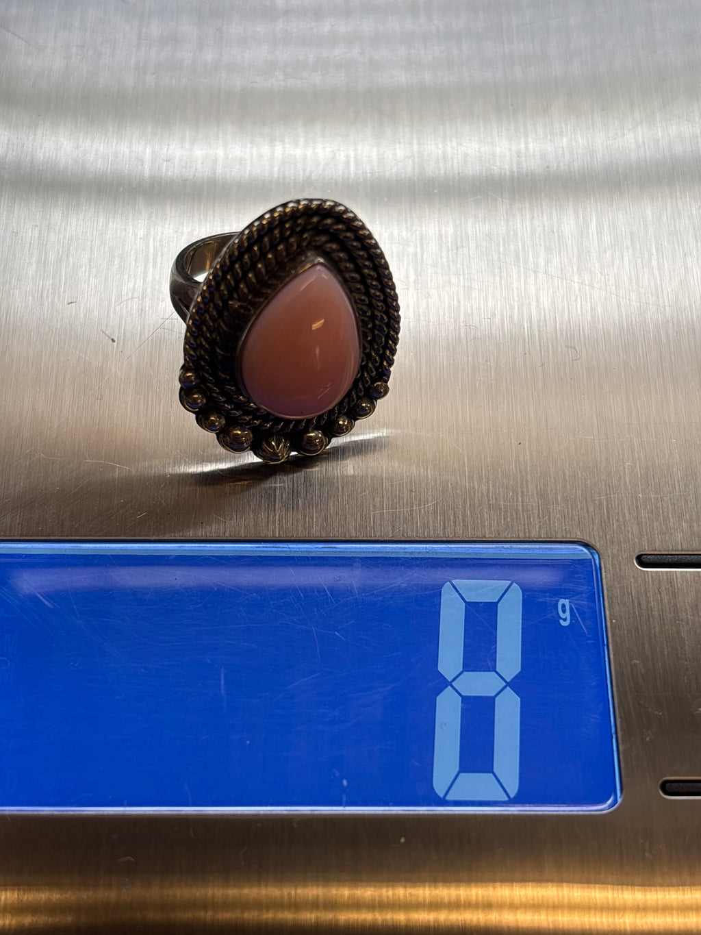 Pink Conch Ring | 925 Sterling Silver | Handmade Size 6 B109