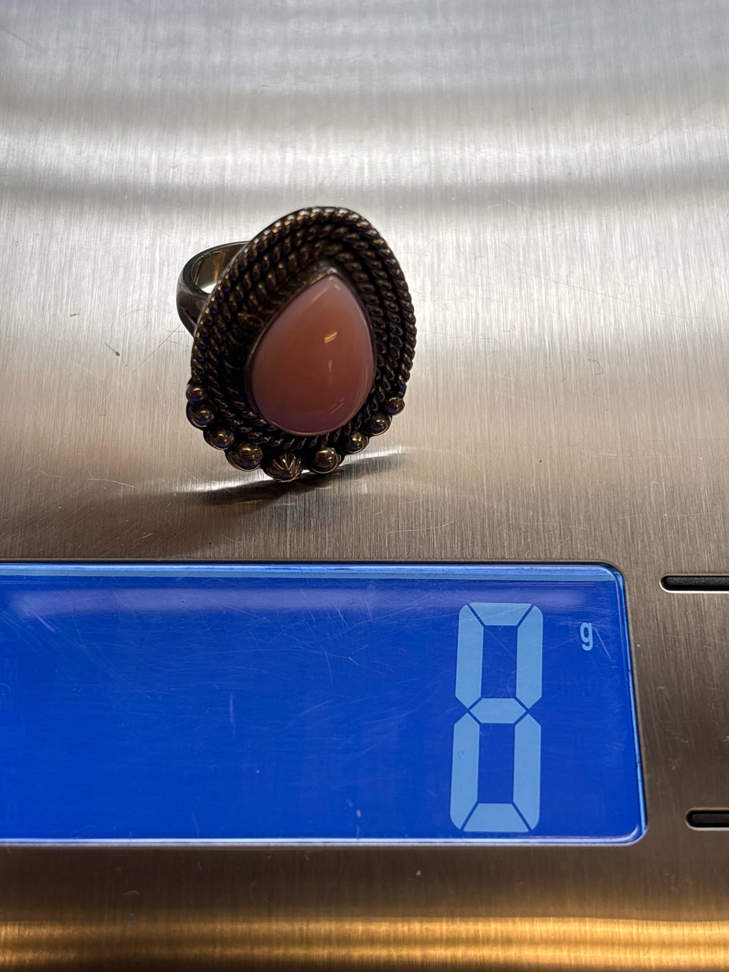 Pink Conch Ring | 925 Sterling Silver | Handmade Size 6 B109
