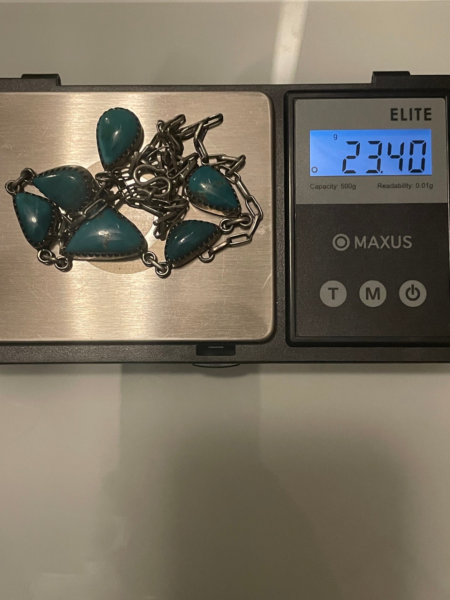 Kingman Turquoise Lariat Necklace | 925 Sterling Silver G412