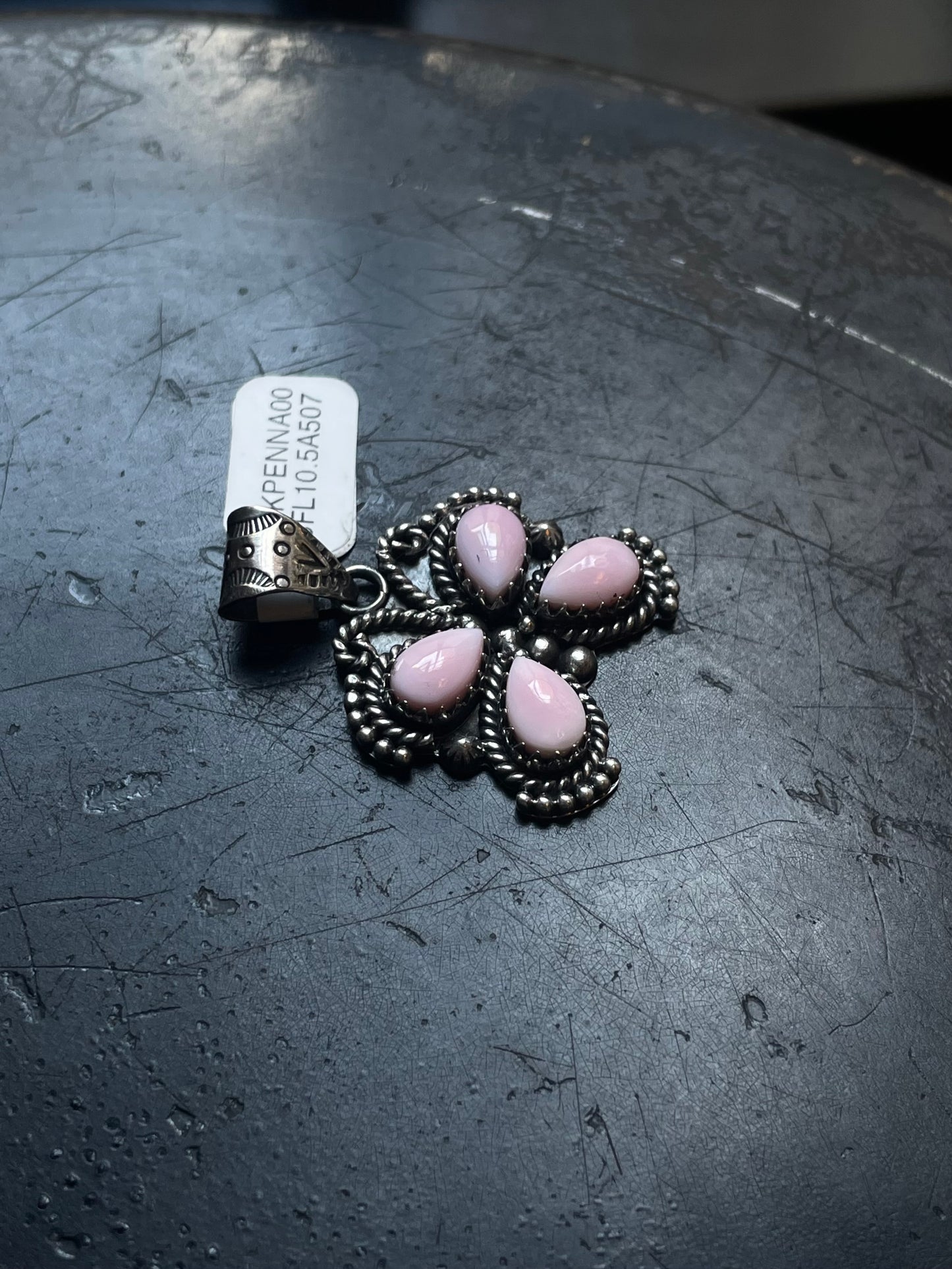Pink Conch Butterfly Pendant | Sterling Silver | A507