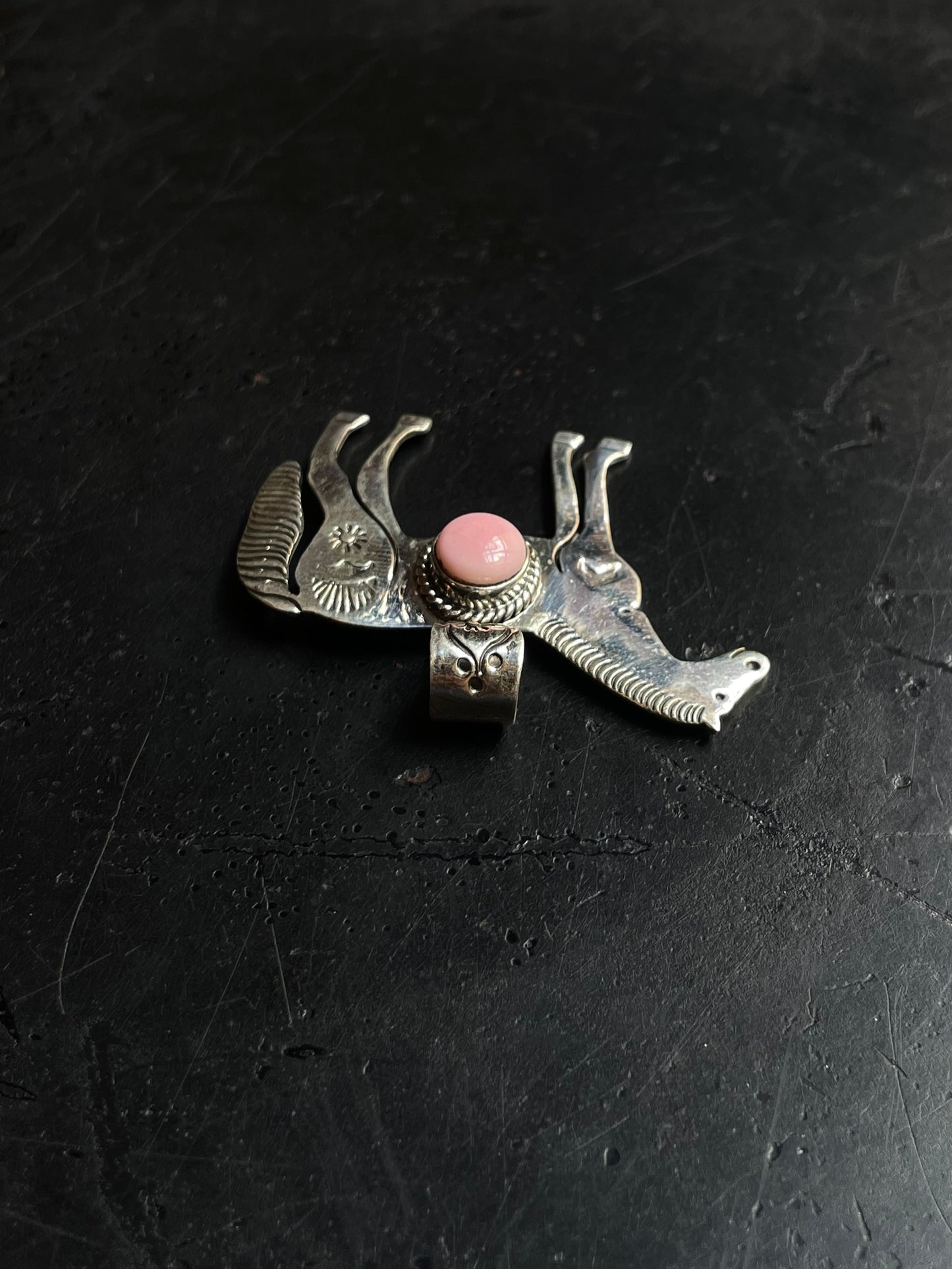 Pink Conch Horse Pendant | 925 Sterling Silver E252