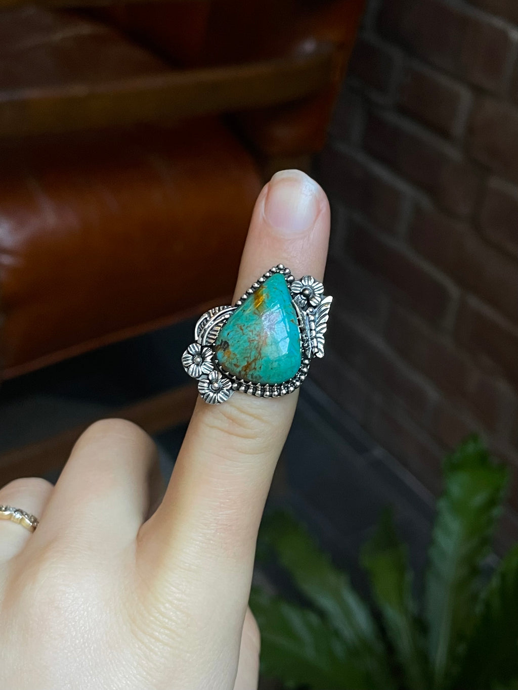 Turquoise Butterfly Ring | 925 Sterling Silver Size 6 E469