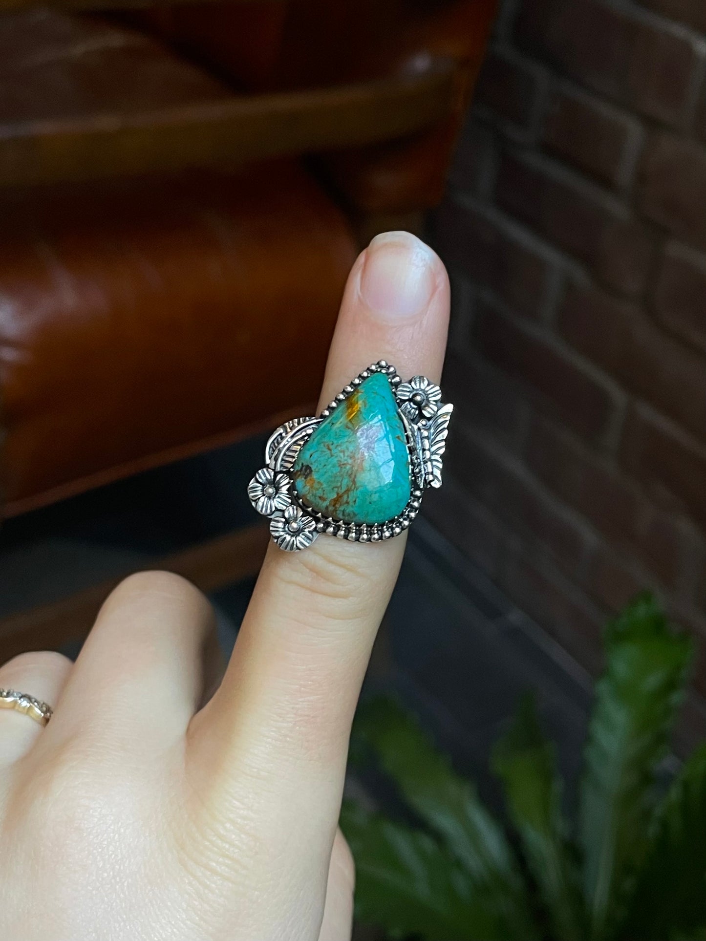 Turquoise Butterfly Ring | 925 Sterling Silver Size 6 E469