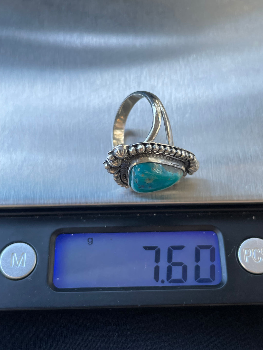 Kingman Turquoise Ring Size 7 | 925 Sterling Silver Southwest D109