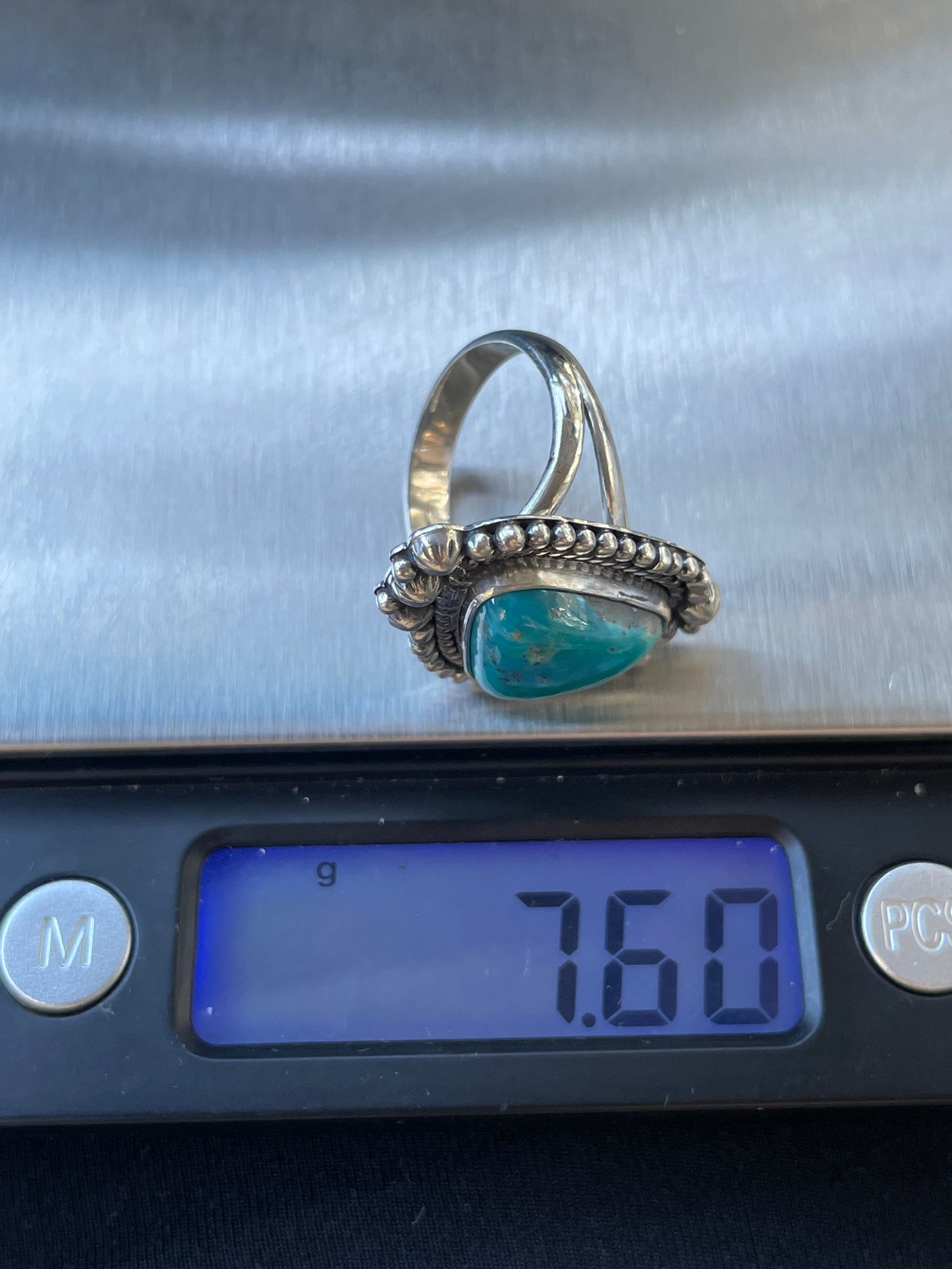 Kingman Turquoise Ring Size 7 | 925 Sterling Silver Southwest D109