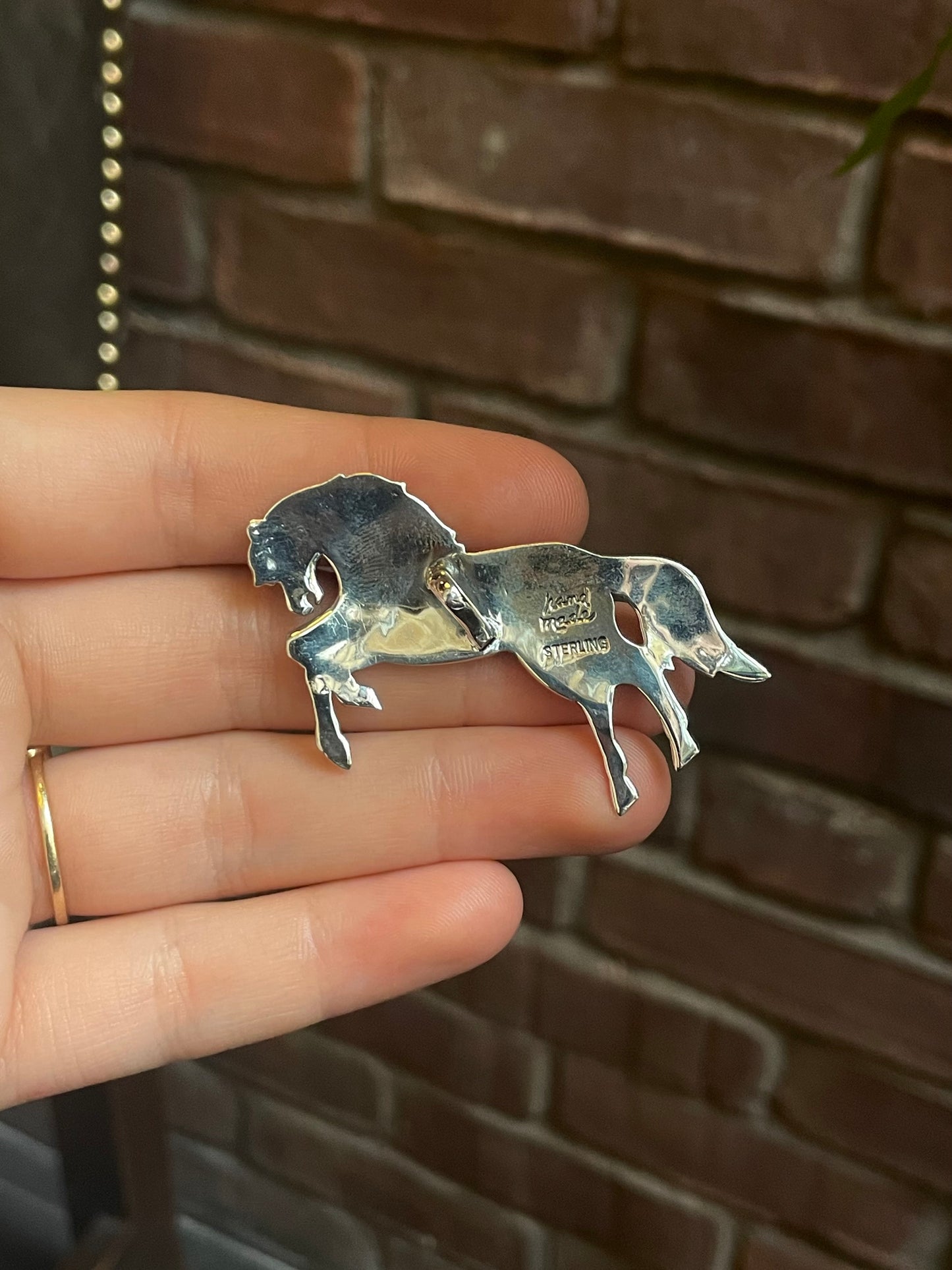 Kingman Turquoise Horse Pendant | 925 Sterling Silver C513