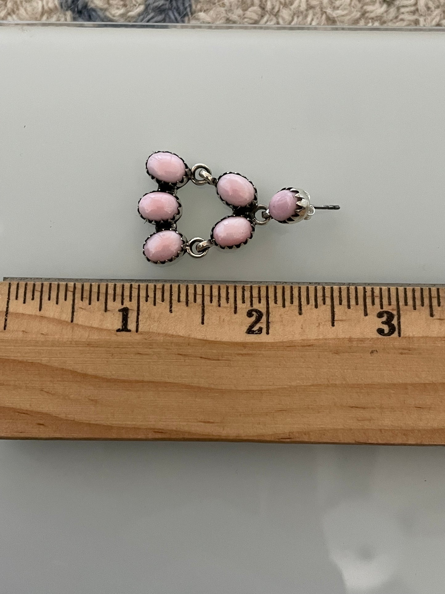 Pink Conch Drop Earrings | 925 Sterling Silver E378