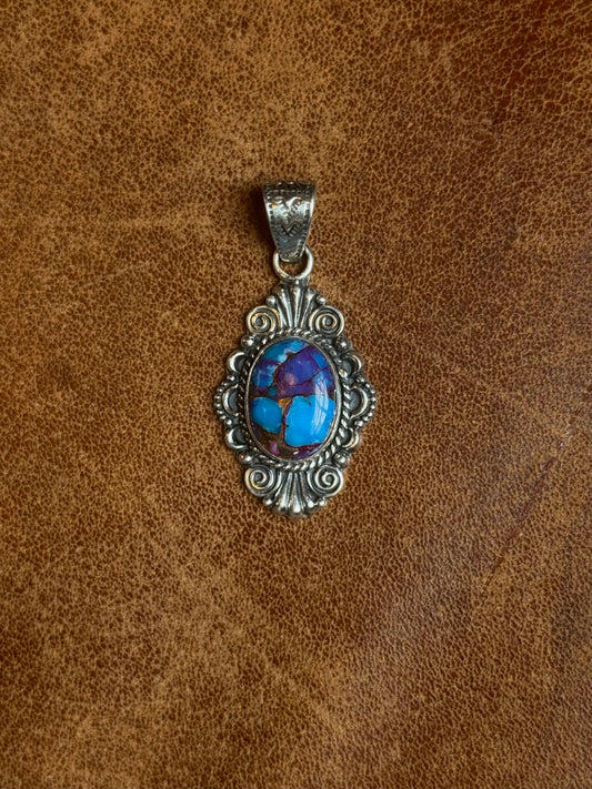 Dahlia Pendant Oval 2.14 | Sterling Silver | A785