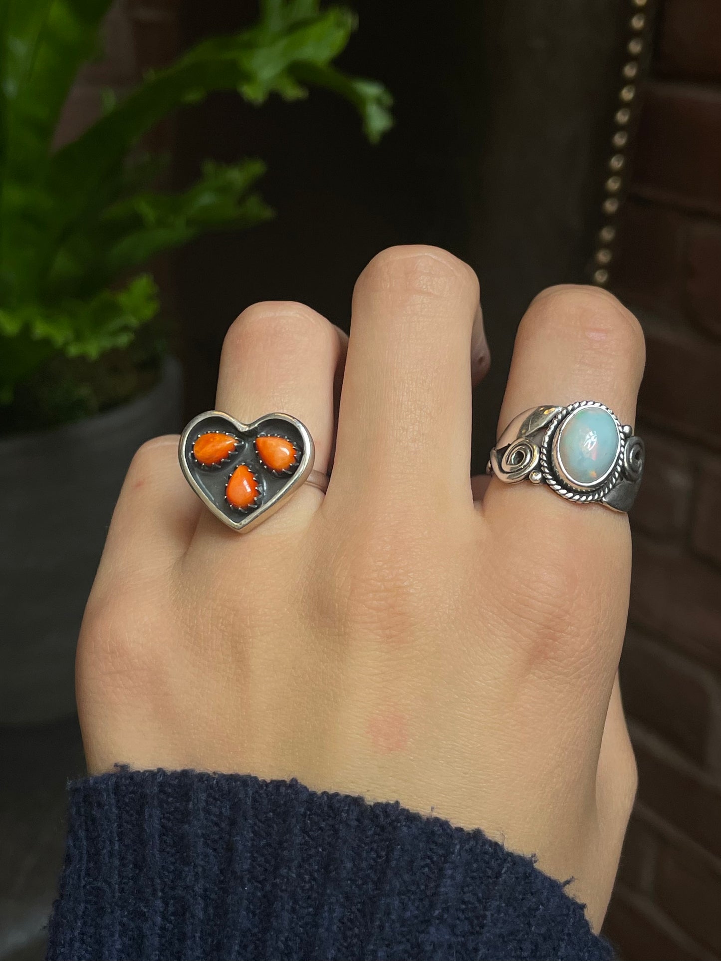 Spiny Oyster Heart Ring Size 8 | 925 Sterling Silver G196