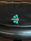 Turquoise Flower Ring | Sterling Silver | Size 7 | C120
