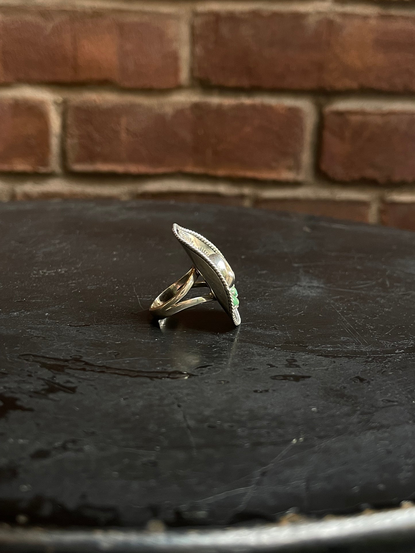 Turquoise Cowboy Hat Ring | Sterling Silver Size 7 E215