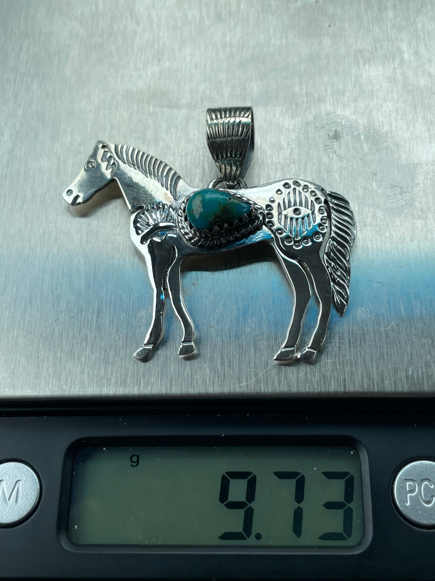 Turquoise Horse Pendant | 925 Sterling Silver B980