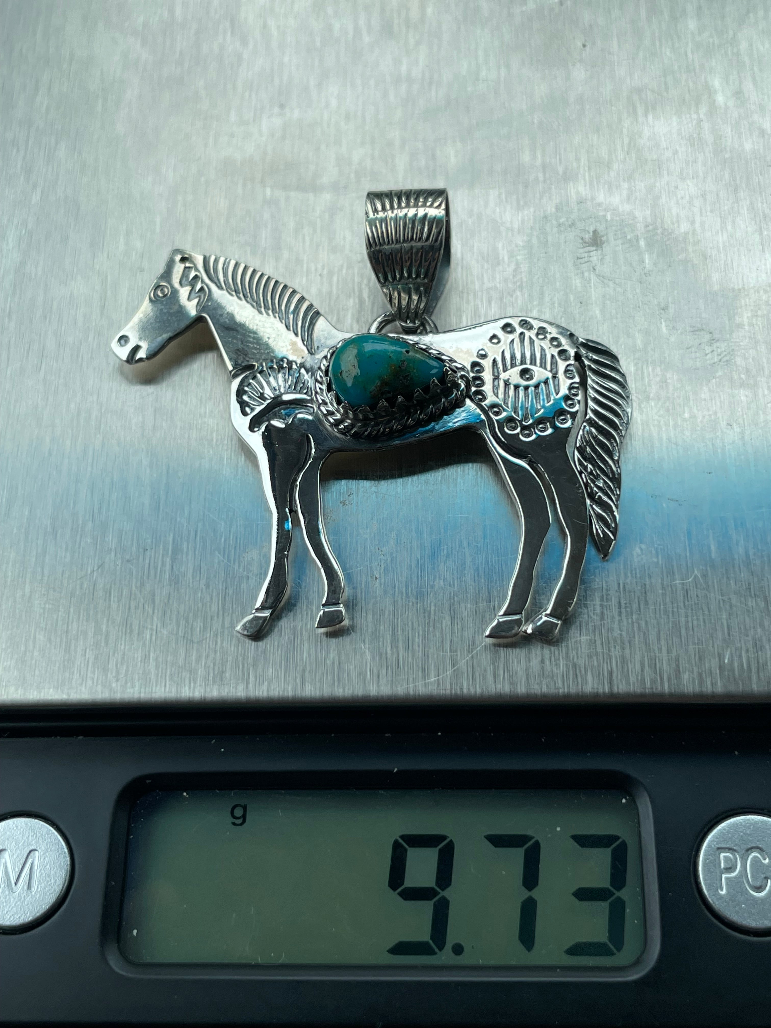 Turquoise Horse Pendant | 925 Sterling Silver B980