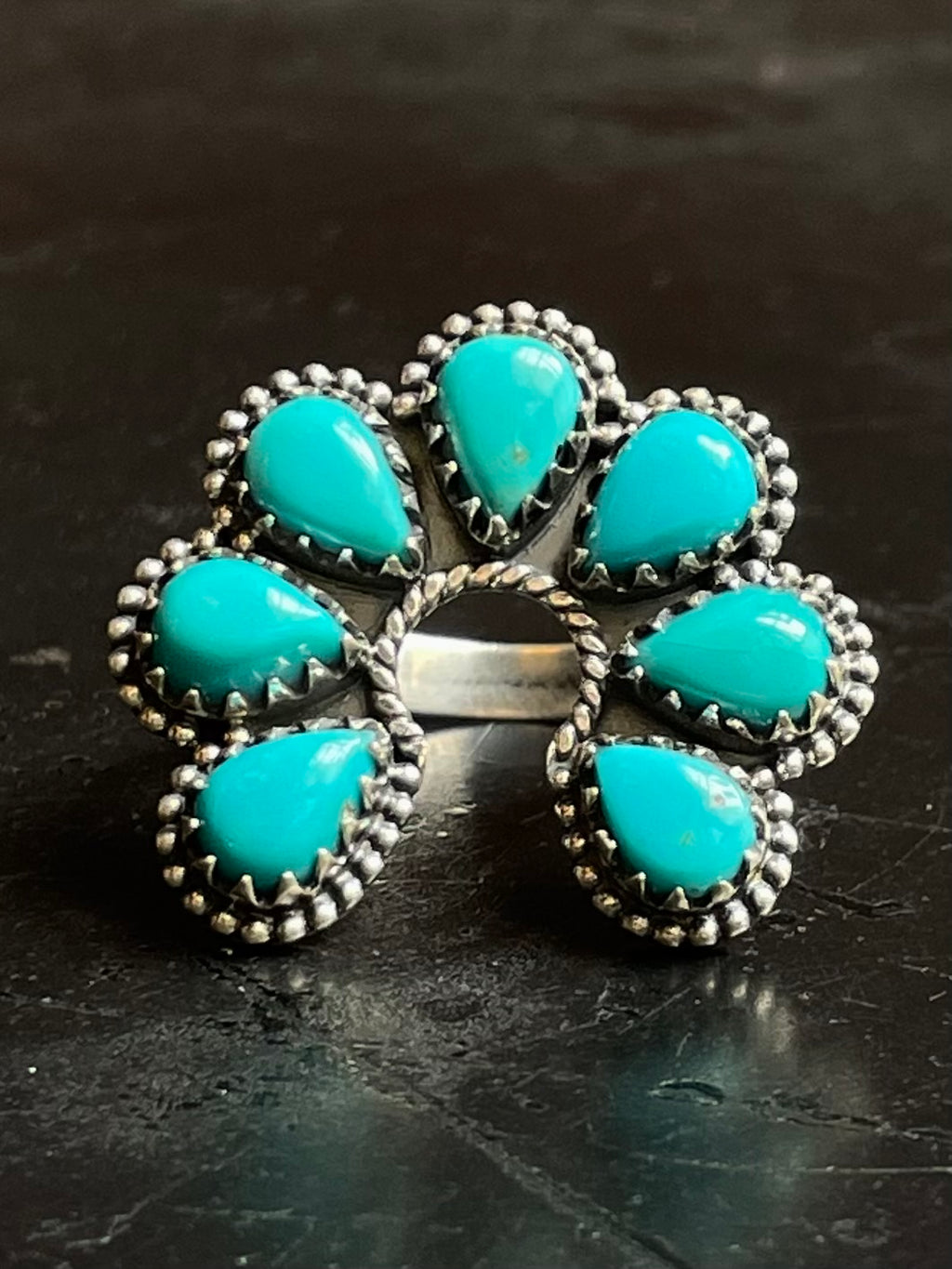 Kingman Turquoise Naja Ring Size 8 | 925 Sterling Silver G474