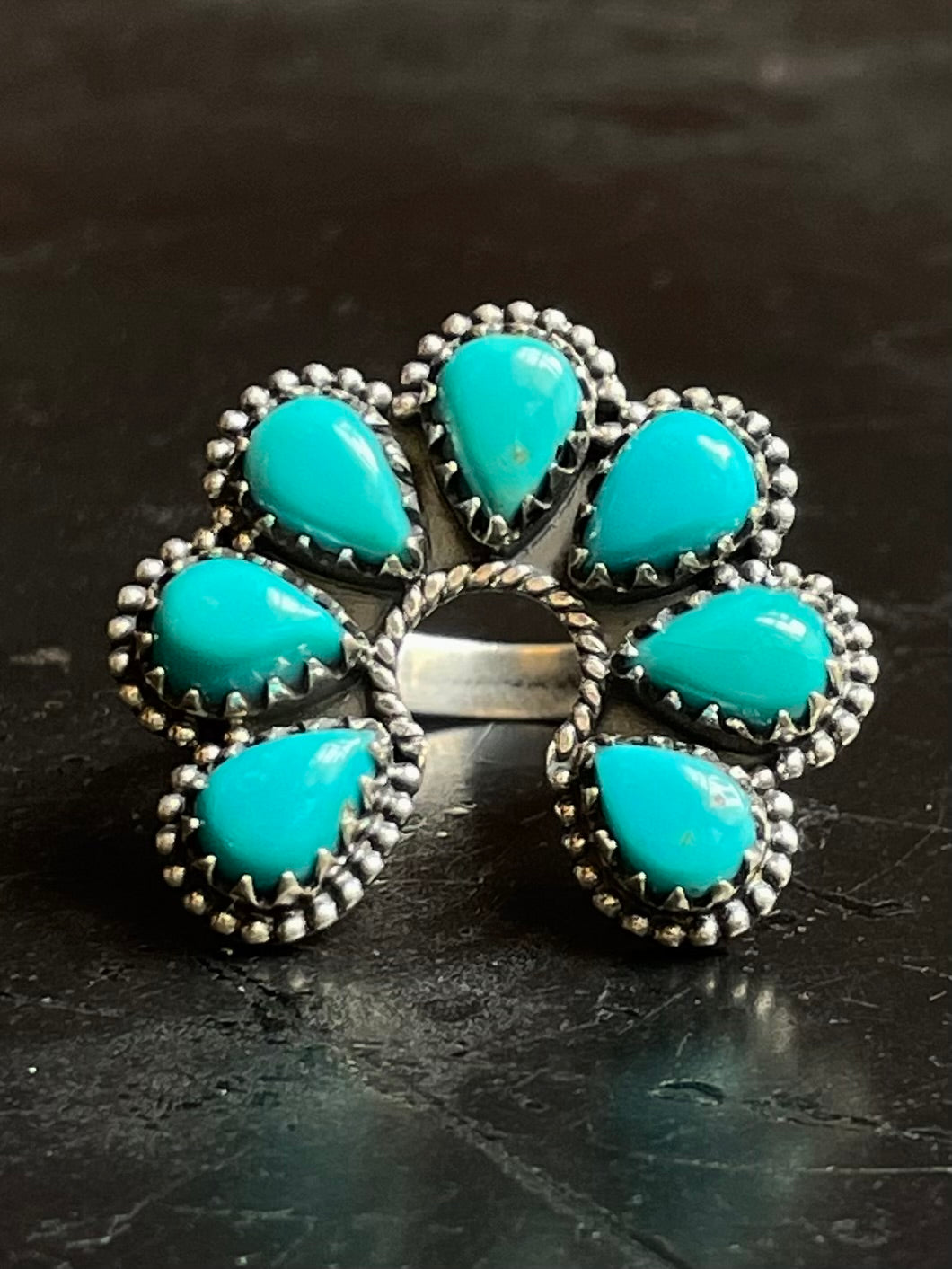 Kingman Turquoise Naja Ring Size 8 | 925 Sterling Silver G474