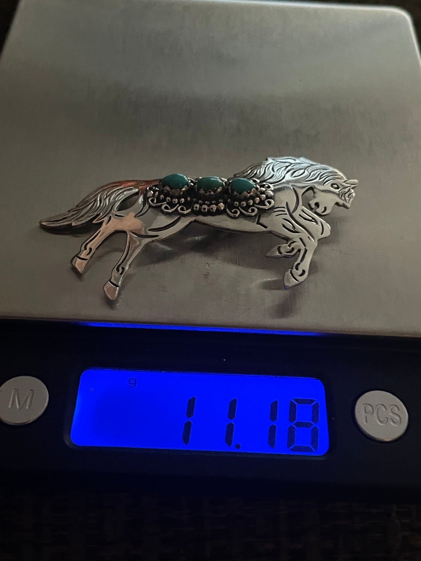 Turquoise Horse Pendant | Sterling Silver 925 B777