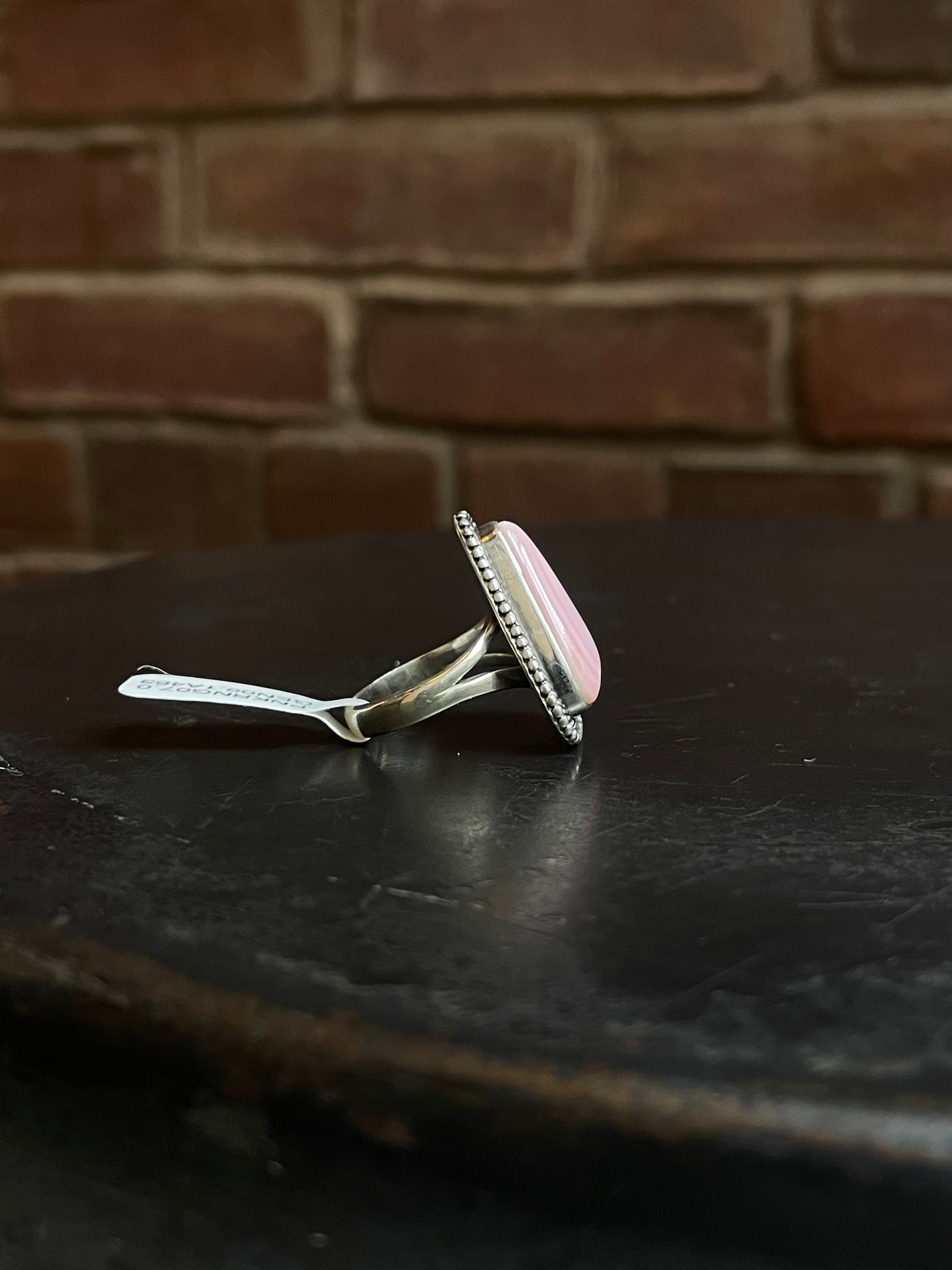 Twisted Wire Pink Conch Ring | Sterling Silver | Size 7 | A463