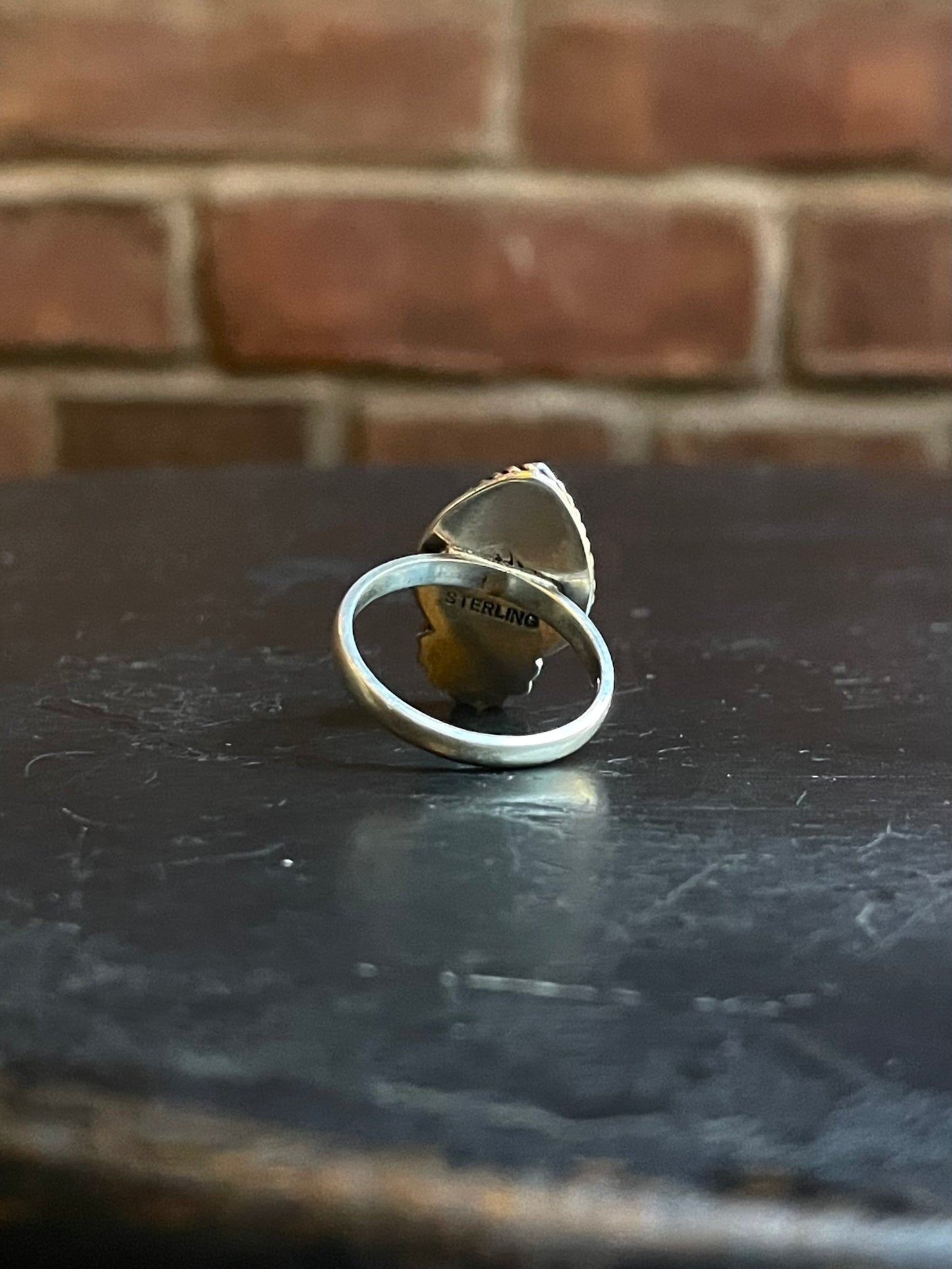 Pink Conch Tear Drop Ring Size 7.25| Sterling Silver E917