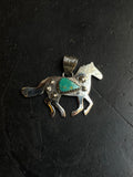 Kingman Turquoise Horse Pendant | 925 Sterling Silver E232