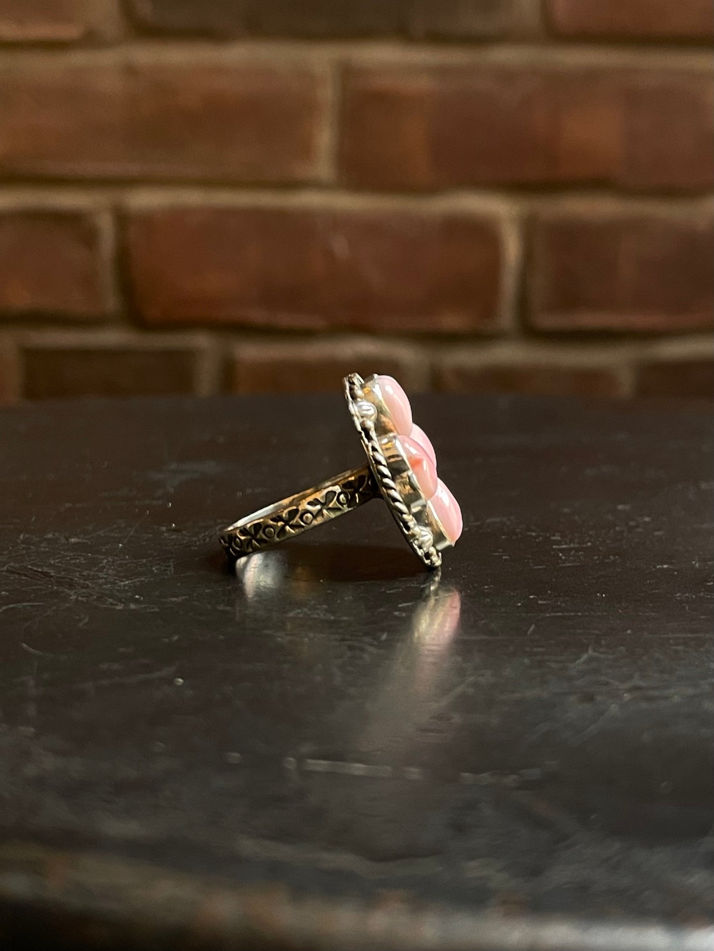 Pink Conch Heart Ring Size 8| Sterling Silver E906