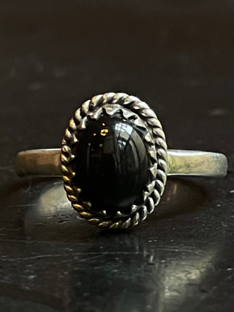 Black Onyx Ring | Sterling Silver | Size 9 G329