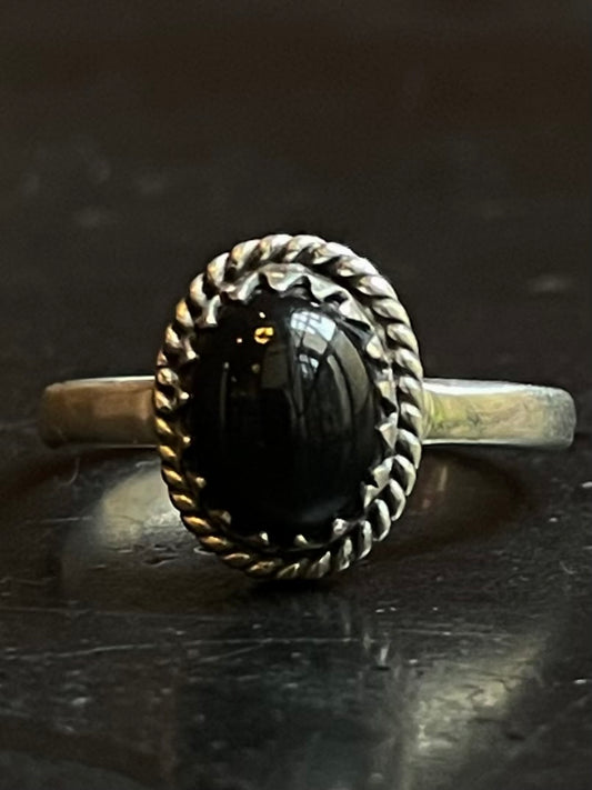 Black Onyx Ring | Sterling Silver | Size 9 G329