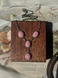 Pink Conch Lariat Necklace | 925 Sterling Silver D236