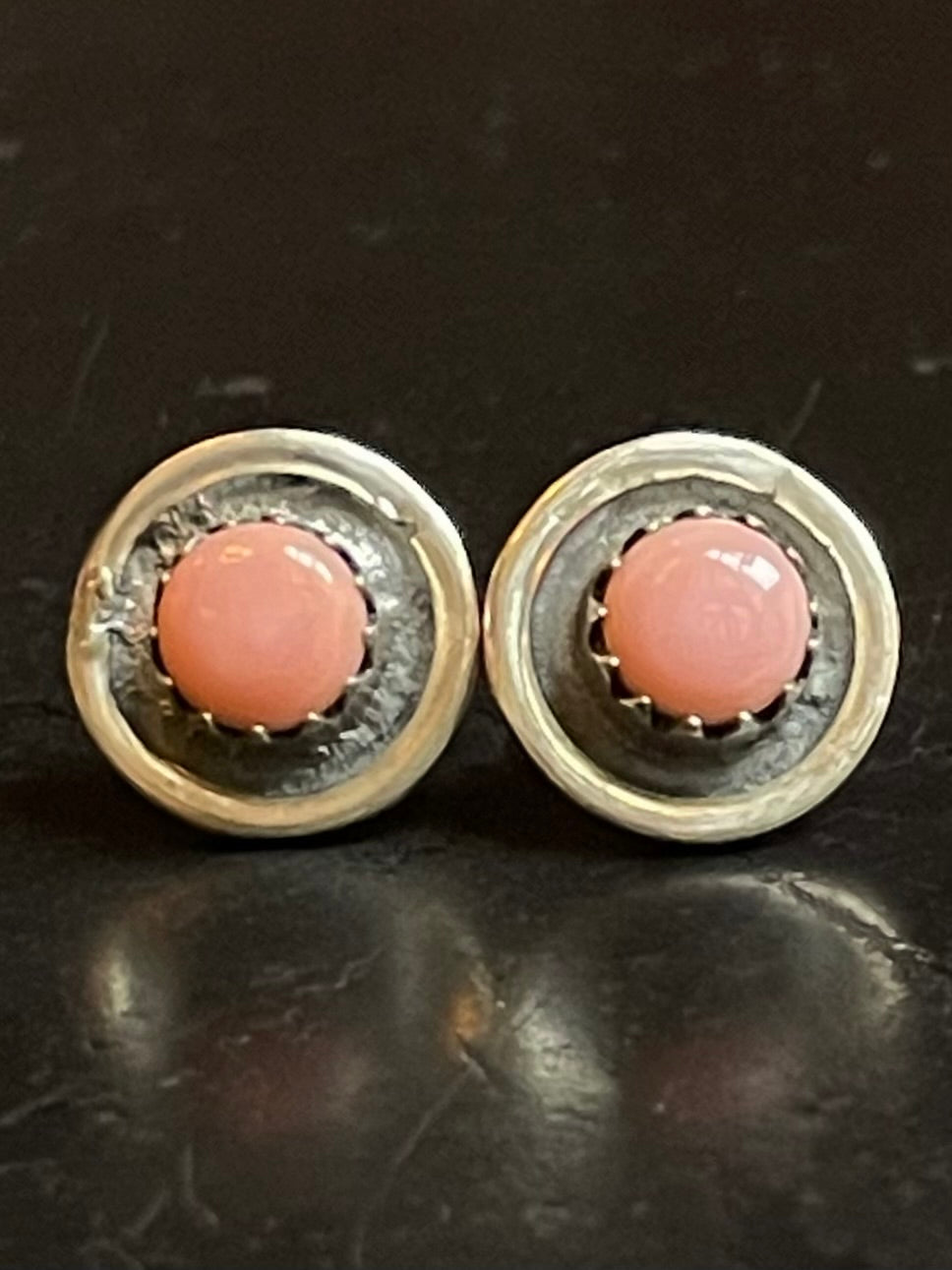 Pink Conch Stud Earrings | 925 Sterling Silver G181
