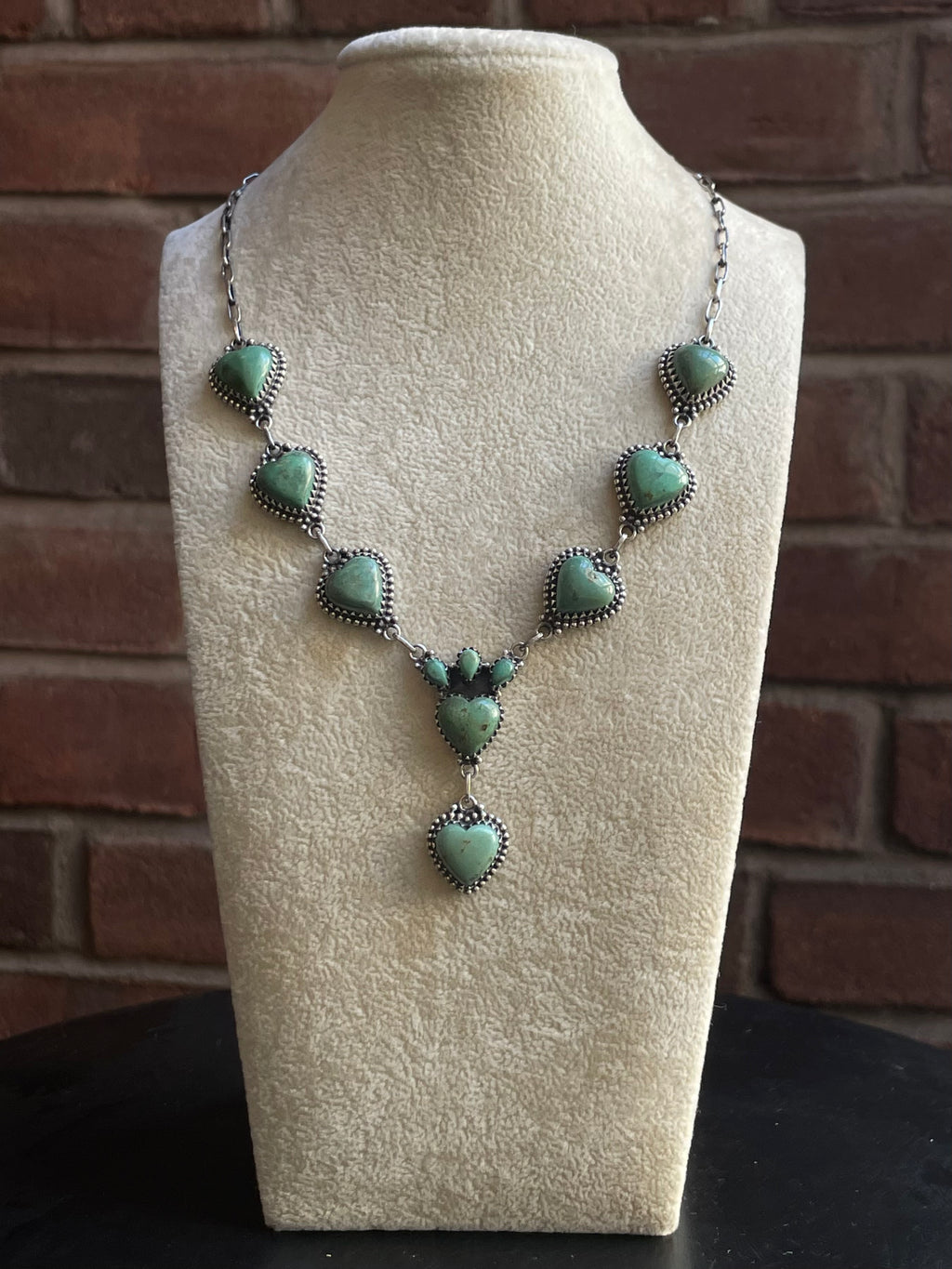 Kingman Turquoise Heart Lariat Necklace | 925 Sterling Silver G606
