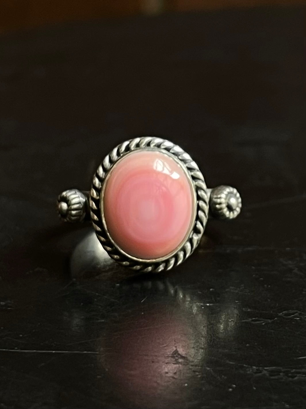 Pink Conch Ring Size 9 | 925 Sterling Silver E759