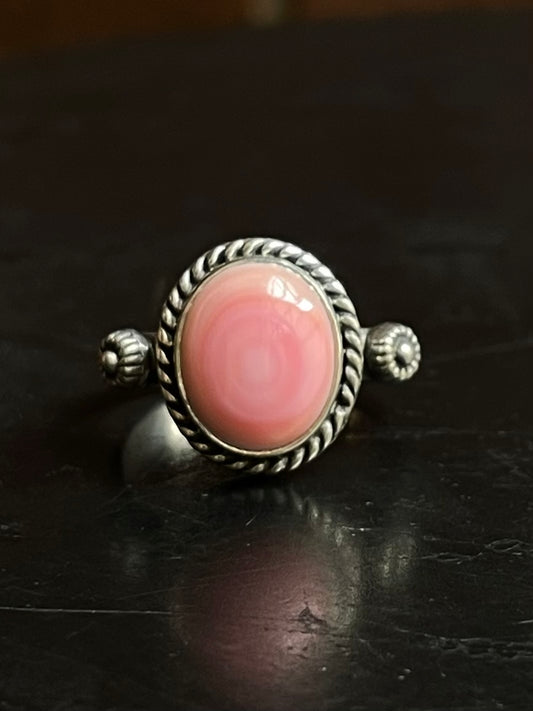 Pink Conch Ring Size 9 | 925 Sterling Silver E759